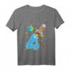 Kinder Rakete 4. Geburtstag T-Shirt – Weltraum Geburtstags-Shirt für Jungen und Mädchen, Perfekt als Geschenk für Raketen- und Raumfahrtfans zum 4. Geburtstag