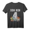 Kinder Dinosaurier Shirt zum 4. Geburtstag - Lustiges Dino T-Shirt für Jungen und Mädchen, tolles Geschenk für Geburtstagskinder
