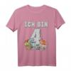 Kinder Dinosaurier Shirt zum 4. Geburtstag - Lustiges Dino T-Shirt für Jungen und Mädchen, tolles Geschenk für Geburtstagskinder