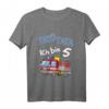 Kinder T-Shirt zum 5. Geburtstag mit Feuerwehrauto - Lustiges Geburtstagsoutfit für Jungen und Mädchen, ideales Geschenk für kleine Feuerwehrfans
