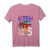 Kinder Geburtstagsshirt 5 Jahre Feuerwehrauto - Lustiges Geschenk zum Geburtstag für Jungen und Mädchen, perfekt für die Party oder den Kindergarten