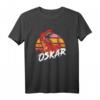 OSKAR - Personalisierter Jungenname mit coolem TREX Dino T-Shirt, Geschenkidee für Geburtstag, Namenstag & Weihnachten für Dino-Fans