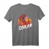 OSKAR - Personalisierter Jungenname mit coolem TREX Dino T-Shirt, Geschenkidee für Geburtstag, Namenstag & Weihnachten für Dino-Fans