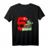 Kindergeburtstag T-Shirt für 5-Jährige Jungen & Mädchen mit Dinosaurier und Monstertruck Design – Perfekt für Dino & Monstertruck Fans