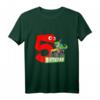 Kindergeburtstag T-Shirt für 5-Jährige Jungen & Mädchen mit Dinosaurier und Monstertruck Design – Perfekt für Dino & Monstertruck Fans
