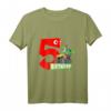 Kindergeburtstag T-Shirt für 5-Jährige Jungen & Mädchen mit Dinosaurier und Monstertruck Design – Perfekt für Dino & Monstertruck Fans