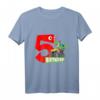Kindergeburtstag T-Shirt für 5-Jährige Jungen & Mädchen mit Dinosaurier und Monstertruck Design – Perfekt für Dino & Monstertruck Fans