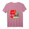 Kindergeburtstag T-Shirt für 5-Jährige Jungen & Mädchen mit Dinosaurier und Monstertruck Design – Perfekt für Dino & Monstertruck Fans