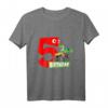 Kindergeburtstag T-Shirt für 5-Jährige Jungen & Mädchen mit Dinosaurier und Monstertruck Design – Perfekt für Dino & Monstertruck Fans