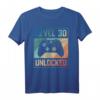 Level 30 Unlocked T-Shirt für Videospieler – Perfektes Geburtstagsgeschenk für Jungen, Gamer & 30-Jährige mit Controller-Design