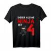 Kinder 4. Geburtstag Ninja T-Shirt für Jungen – Lustiges Geschenk zum vierten Geburtstag für Kampfsport- und Ninja-Fans