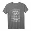 Lustiges Vintage T-Shirt zum 1958. Geburtstag - Jahrgang 65 März Geschenk für Männer & Frauen, Perfekt für Feier & Familie