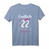 22. Geburtstag Frau Tochter Party T-Shirt mit Zahl 22, Herzen & Sterne – Lustiges Geburtstagsgeschenk für Frauen, Töchter & Freundinnen