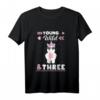 Einhorn T-Shirt für 3-Jährige Mädchen - Buntes Young, Wild & Three Geburtstagsoutfit für kleine Prinzessinnen