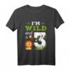 Kinder Wild an Three - Sohn Tochter 3 Jahre Geburtstags T-Shirt mit Tiermotiven und Spruch für den 3. Geburtstag