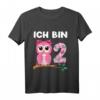 Kinder Geburtstagsshirt Eule - 2. Geburtstag für Mädchen und Jungen, Lustiges Tier-Design für Kindergeburtstag und Kindergarten
