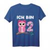 Kinder Geburtstagsshirt Eule - 2. Geburtstag für Mädchen und Jungen, Lustiges Tier-Design für Kindergeburtstag und Kindergarten