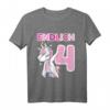 Kinder 4. Geburtstag Mädchen - ENDLICH 4 Einhorn Geschenk Vier Jahre T-Shirt für die Geburtstagsfeier