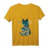 Lustiges Katzen T-Shirt 'We are all mad here' mit V-Ausschnitt – Perfekt für Halloween, Weihnachten & als Geschenk für Katzenliebhaber