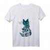 Lustiges Katzen T-Shirt 'We are all mad here' mit V-Ausschnitt – Perfekt für Halloween, Weihnachten & als Geschenk für Katzenliebhaber