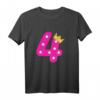Kinder T-Shirt Geburtstag 4 Jahre Mädchen Pink mit Krone und Sternen – Perfektes Geschenk für kleine Prinzessinnen