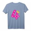 Kinder T-Shirt Geburtstag 4 Jahre Mädchen Pink mit Krone und Sternen – Perfektes Geschenk für kleine Prinzessinnen