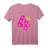 Kinder T-Shirt Geburtstag 4 Jahre Mädchen Pink mit Krone und Sternen – Perfektes Geschenk für kleine Prinzessinnen