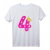 Kinder T-Shirt Geburtstag 4 Jahre Mädchen Pink mit Krone und Sternen – Perfektes Geschenk für kleine Prinzessinnen
