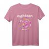 18 Jahre Geburtstag Grafik T-Shirt für Tochter, Schwester & Freundin – Unvergessliches Erinnerungsstück mit Sekt, High Heels & 18er Zahl