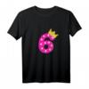 Kinder T-Shirt zum 6. Geburtstag für Mädchen - Pinke Krone mit Zahl 6, Prinzessinnen-Design, ideales Geschenk für Tochter, Schwester, Nichte