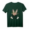 Frecher Osterhase Damen T-Shirt im floralen Leo Look – Partnerlook Outfit für Ostereiersuche & lustiges Ostergeschenk