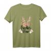 Frecher Osterhase Damen T-Shirt im floralen Leo Look – Partnerlook Outfit für Ostereiersuche & lustiges Ostergeschenk