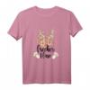 Frecher Osterhase Damen T-Shirt im floralen Leo Look – Partnerlook Outfit für Ostereiersuche & lustiges Ostergeschenk