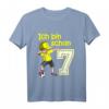 Kinder 7. Geburtstag Fußball Jungen - Cooles Fußball T-Shirt mit Dab Pose, Zahl 7 und Fußball Motiv für Geburtstag & Geburtstagsfeier