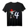 Kinder 4. Geburtstag Fußball Jungen - Cooles T-Shirt mit Dab Pose, Fußball und Zahl 4, Perfekt für Geburtstag & Fußballfans