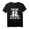 Herren Stolzer Vater von Zwillingen T-Shirt - Lustiger Spruch für werdende Papas und Väter zur Geburt