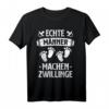 Echte Männer Machen Zwillinge Vater von Zwillingen T-Shirt – Perfektes Vatertags- und Schwangerschaftsverkündungs-Geschenk für stolze Zwillingsväter