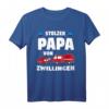 Papa von Zwillingen Feuerwehr Vater Geschenk T-Shirt – Persönliches Familienmotiv für Zwillingsväter und Feuerwehrfans