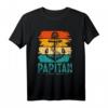 Papitän Kapitän Papa T-Shirt - Lustiges Bootsfahrer Design für Vater, Opa & Onkel, Retro Anker Motiv, Geschenk für Bootsbesitzer & Wassersportler