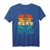 Papitän Kapitän Papa T-Shirt - Lustiges Bootsfahrer Design für Vater, Opa & Onkel, Retro Anker Motiv, Geschenk für Bootsbesitzer & Wassersportler