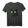 LGBT Pride Katzen T-Shirt mit Regenbogenflagge – Buntes Geschenk für Homosexuelle, Bisexuelle und Katzenliebhaber zum Pride Monat und Pride Parade