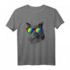 LGBT Pride Katzen T-Shirt mit Regenbogenflagge – Buntes Geschenk für Homosexuelle, Bisexuelle und Katzenliebhaber zum Pride Monat und Pride Parade