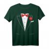 Lustiges schwarzes Smoking-rotes Bogen-weißes Hemd und Rose T-Shirt – Perfektes Geschenk für Hochzeiten, Geburtstage & festliche Anlässe