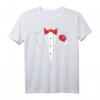 Lustiges schwarzes Smoking-rotes Bogen-weißes Hemd und Rose T-Shirt – Perfektes Geschenk für Hochzeiten, Geburtstage & festliche Anlässe