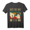 Bester Katzen-Vati überhaupt Stoß-Sitz - Lustiges Vintage T-Shirt für Katzenliebhaber Väter als Geschenk