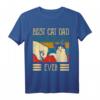 Bester Katzen-Vati überhaupt Stoß-Sitz - Lustiges Vintage T-Shirt für Katzenliebhaber Väter als Geschenk