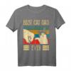Bester Katzen-Vati überhaupt Stoß-Sitz - Lustiges Vintage T-Shirt für Katzenliebhaber Väter als Geschenk