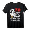 Herren T-Shirt zum 70. Geburtstag - Lustiges Geschenk mit dem Motto 'Vor 70 Jahren war ich mal der Schnellste' für Männer, Papa, Ehemann, Opa