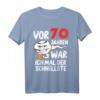 Herren T-Shirt zum 70. Geburtstag - Lustiges Geschenk mit dem Motto 'Vor 70 Jahren war ich mal der Schnellste' für Männer, Papa, Ehemann, Opa