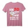 Herren T-Shirt zum 70. Geburtstag - Lustiges Geschenk mit dem Motto 'Vor 70 Jahren war ich mal der Schnellste' für Männer, Papa, Ehemann, Opa